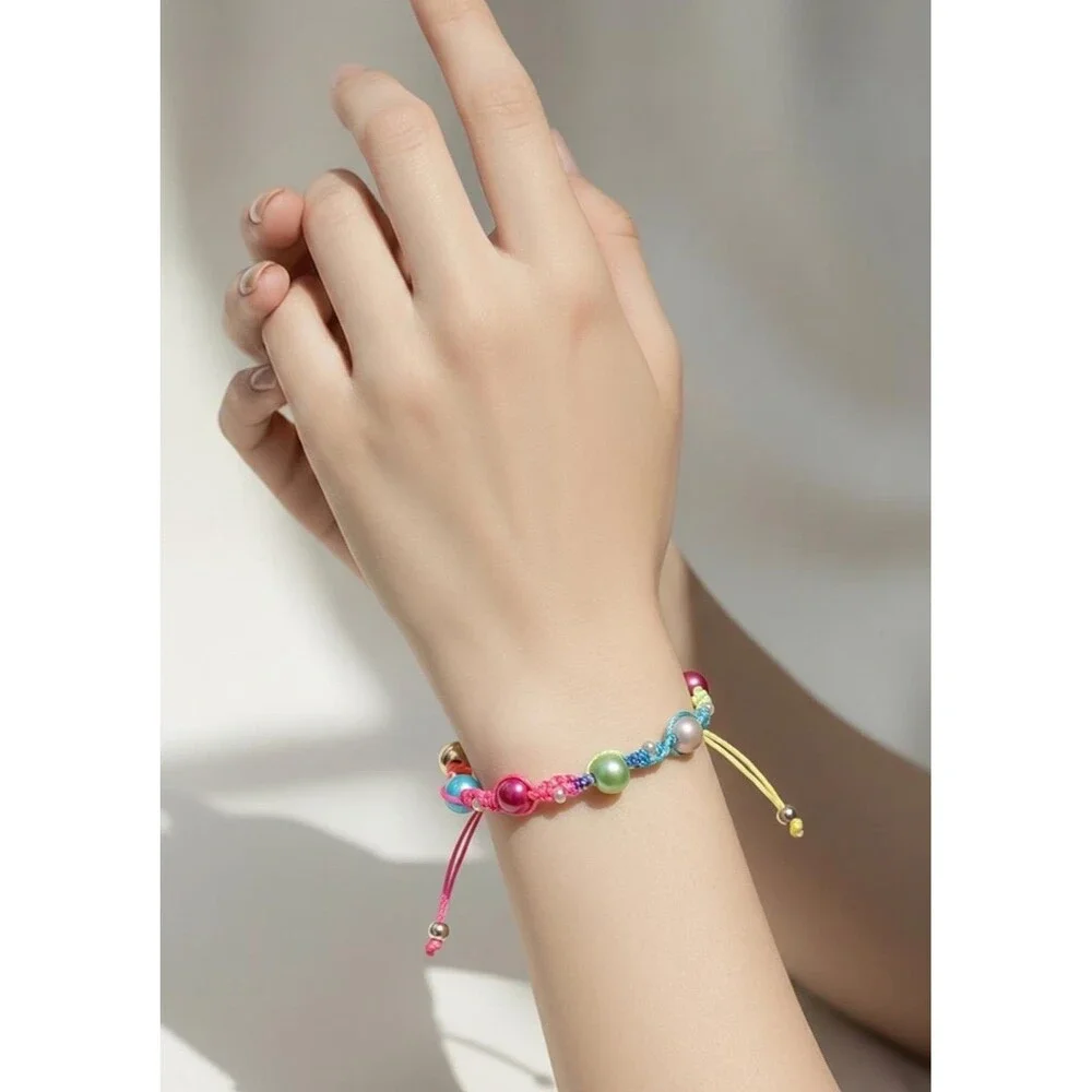 New Handmade Beaded Braided Charm Bracelet Multicolor Women’s - Picture 10 of 10
